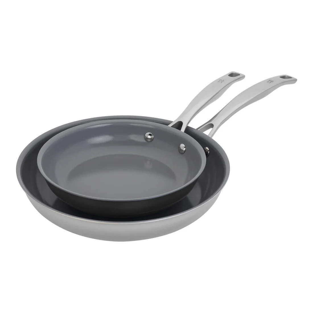 1023639_01_dc0351e9-f1ad-45ed-93a5-4ef014b986fc CHLOED 2pc Stainless Steel Ceramic Non-Stick Fry Pan Duo Set, CLAD H3 Ceramic Non-Stick Series - Image 1
