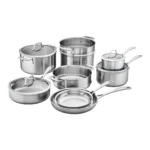 CHLOED 12pc Stainless Steel Cookware Set, Spirit 3-Ply Series