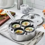 CHLOED 4-cup Stainless Steel Egg Poacher Set, Resto Series - Image 12